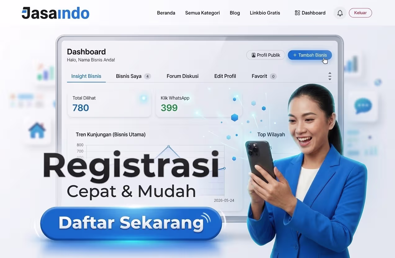 Dashboard Member JasaIndo Kelola Bisnis & Linkbio Jadi Lebih Mudah